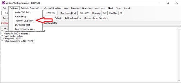 Winlink Ardop Session Tranmit Test