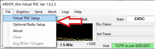 Ardop TNC Virtual Setup
