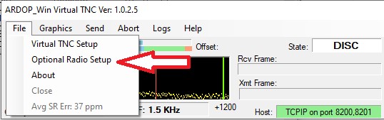 Ardop Virtual TNC Optional Radio Setup